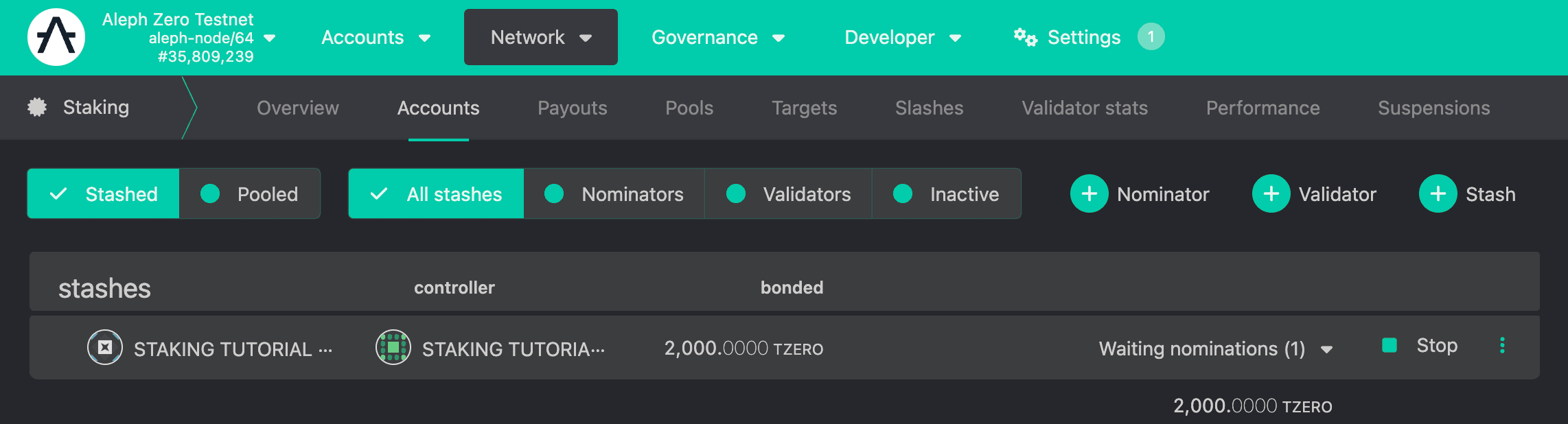 You just started staking!